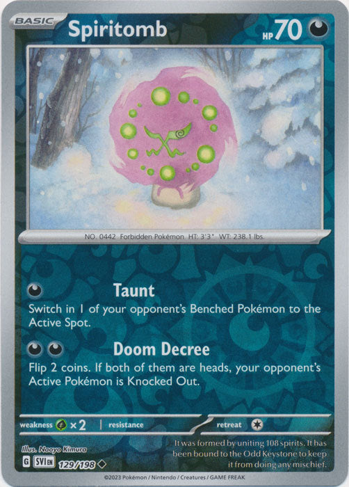 Karta Pokémon - Scarlet & Violet - 129/198 - Spiritomb (Reverse Holo)