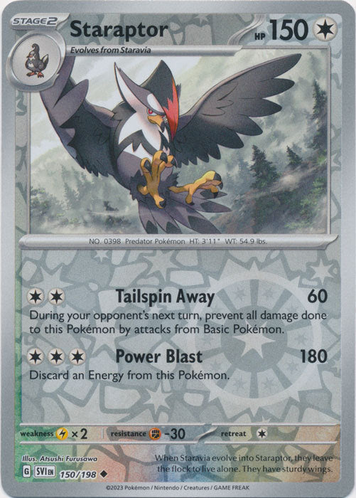 Karta Pokémon - Scarlet & Violet - 150/198 - Staraptor (Reverse Holo)