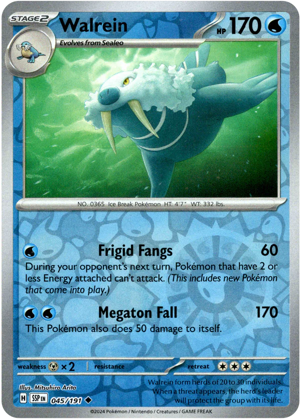 Karta Pokémon - Surging Sparks - 045/191 - Walrein (Reverse Holo)
