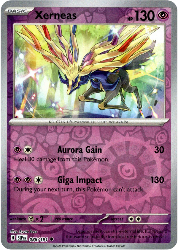 Karta Pokémon - Surging Sparks - 088/191 - Xerneas (Reverse Holo)