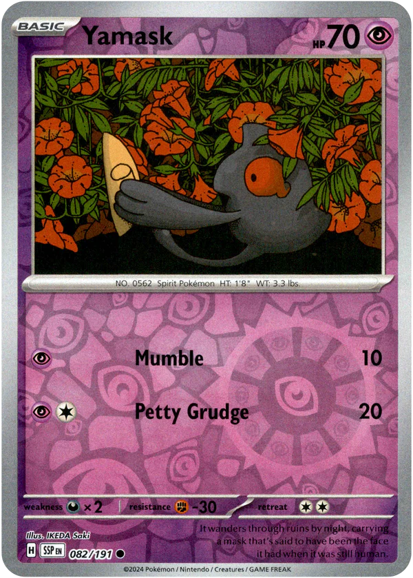 Karta Pokémon - Surging Sparks - 082/191 - Yamask (Reverse Holo)