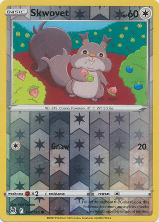 Karta Pokémon - Lost Origin - 150/196 - Skwovet (Reverse Holo)