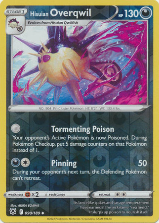 Karta Pokémon - Astral Radiance - 090/189 - Hisuian Overqwil (Reverse Holo)