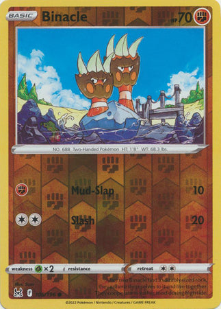 Karta Pokémon - Lost Origin - 106/196 - Binacle (Reverse Holo)