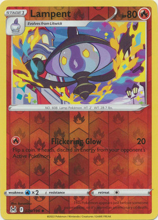 Karta Pokémon - Lost Origin - 025/196 - Lampent (Reverse Holo)