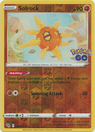 Karta Pokémon - Pokémon GO - 039/078 - Solrock (Reverse Holo)