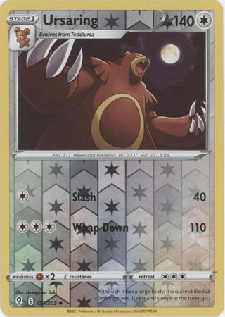 Karta Pokémon - Evolving Skies - 127/203 - Ursaring (Reverse Holo)
