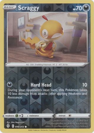 Karta Pokémon - Evolving Skies - 098/203 - Scraggy (Reverse Holo)