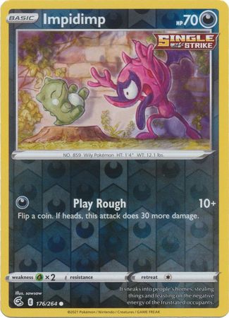 Karta Pokémon - Fusion Strike - 176/264 - Impidimp (Reverse Holo)
