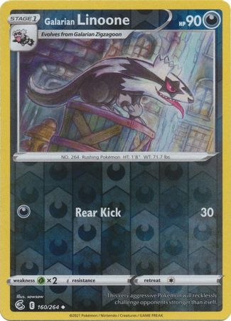 Karta Pokémon - Fusion Strike - 160/264 - Galarian Linoone (Reverse Holo)