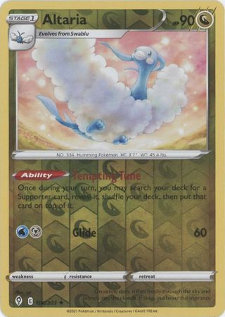 Karta Pokémon - Evolving Skies - 106/203 - Altaria (Reverse Holo)