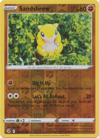 Karta Pokémon - Fusion Strike - 131/264 - Sandshrew (Reverse Holo)