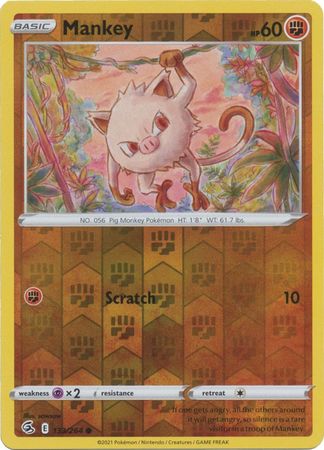 Karta Pokémon - Fusion Strike - 133/264 - Mankey (Reverse Holo)