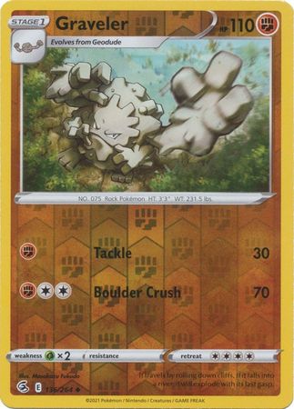 Karta Pokémon - Fusion Strike - 136/264 - Graveler (Reverse Holo)