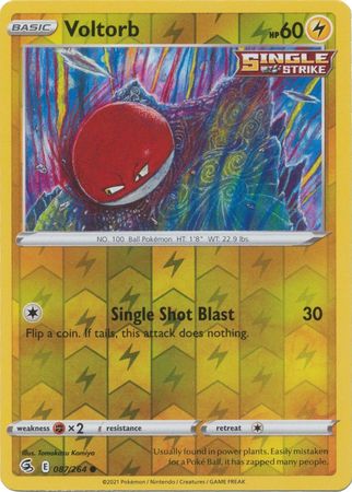 Karta Pokémon - Fusion Strike - 087/264 - Voltorb (Reverse Holo)