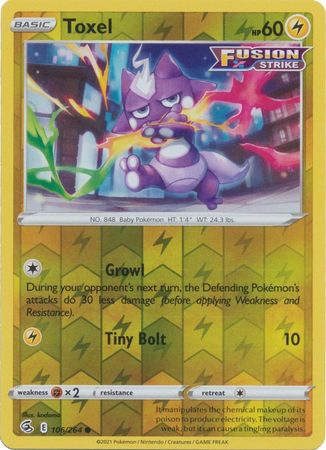 Karta Pokémon - Fusion Strike - 106/264 - Toxel (Reverse Holo)