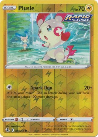 Karta Pokémon - Fusion Strike - 089/264 - Plusle (Reverse Holo)
