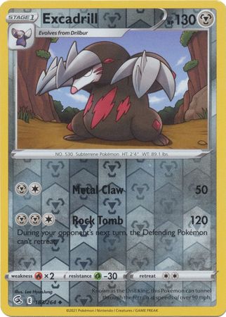 Karta Pokémon - Fusion Strike - 183/264 - Excadrill (Reverse Holo)