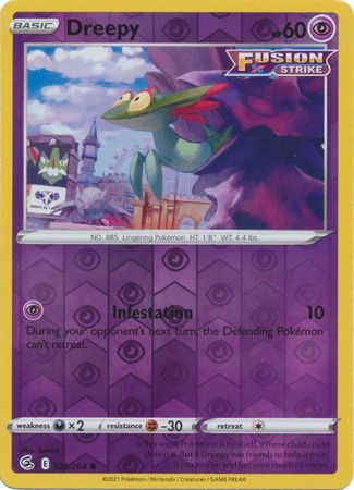 Karta Pokémon - Fusion Strike - 128/264 - Dreepy (Reverse Holo)