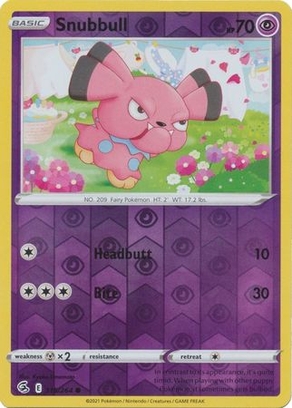 Karta Pokémon - Fusion Strike - 115/264 - Snubbull (Reverse Holo)