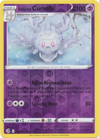 Karta Pokémon - Fusion Strike - 118/264 - Galarian Cursola (Reverse Holo)