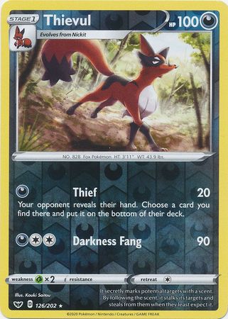 Sword & Shield - 126/202 - Thievul (Reverse Holo)