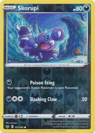 Sword & Shield - 121/202 - Skorupi (Reverse Holo)