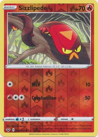 Sword & Shield - 037/202 - Sizzlipede (Reverse Holo)