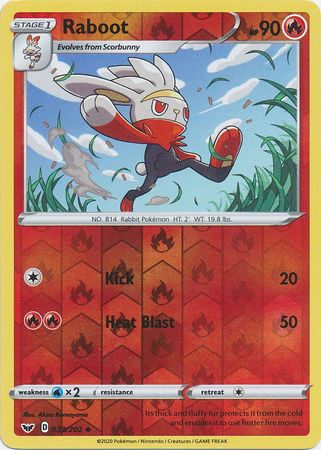 Sword & Shield - 033/202 - Raboot (Reverse Holo)
