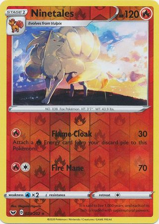 Sword & Shield - 023/202 - Ninetales (Reverse Holo)
