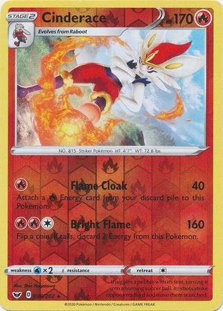 Sword & Shield - 036/202 - Cinderace (Reverse Holo)