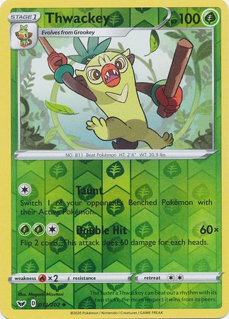 Sword & Shield - 012/202 - Thwackey (Reverse Holo)