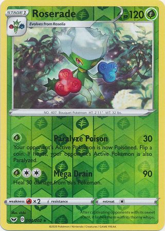 Sword & Shield - 004/202 - Roserade (Reverse Holo)