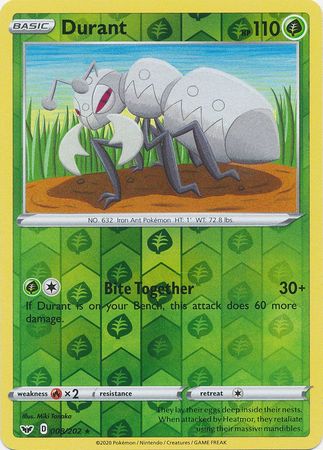 SWSH01 (Reverse Holo)Sword & Shield - 008/202 - Durant (Reverse Holo)