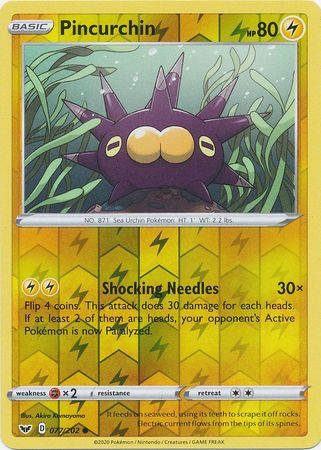 Sword & Shield - 077/202 - Pincurchin (Reverse Holo)