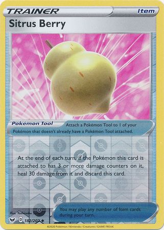 Sword & Shield - 182/202 - Sitrus Berry (Reverse Holo)