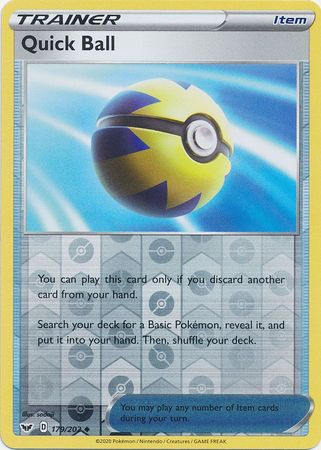 Sword & Shield - 179/202 - Quick Ball (Reverse Holo)