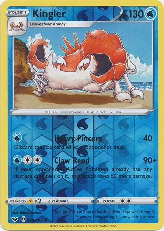 Sword & Shield - 044/202 - Kingler (Reverse Holo)