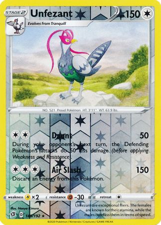 Rebel Clash - 145/192 - Unfezant (Reverse Holo)