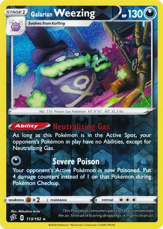 Rebel Clash - 113/192 - Galarian Weezing (Reverse Holo)