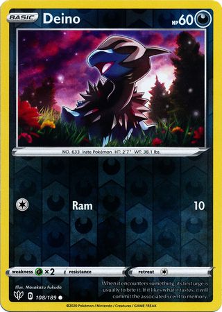 Darkness Ablaze - 108/189 - Deino (Reverse Holo)