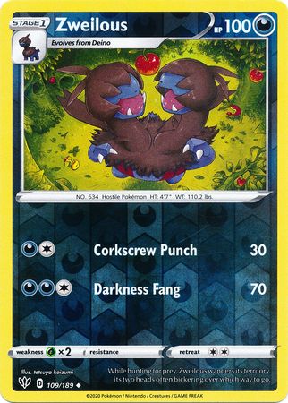 Darkness Ablaze - 109/189 - Zweilous (Reverse Holo)