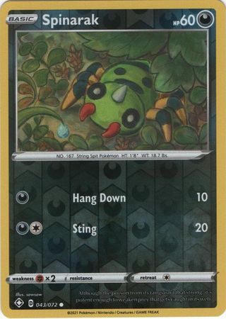 Shining Fates - 043/072 - Spinarak (Reverse Holo)