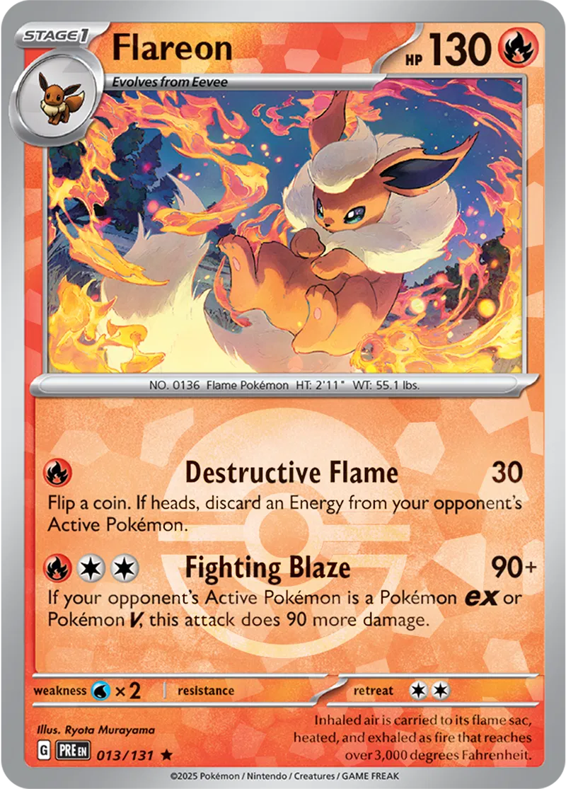 Prismatic Evolutions - 013/131 - Flareon (Poké Ball Holo)
