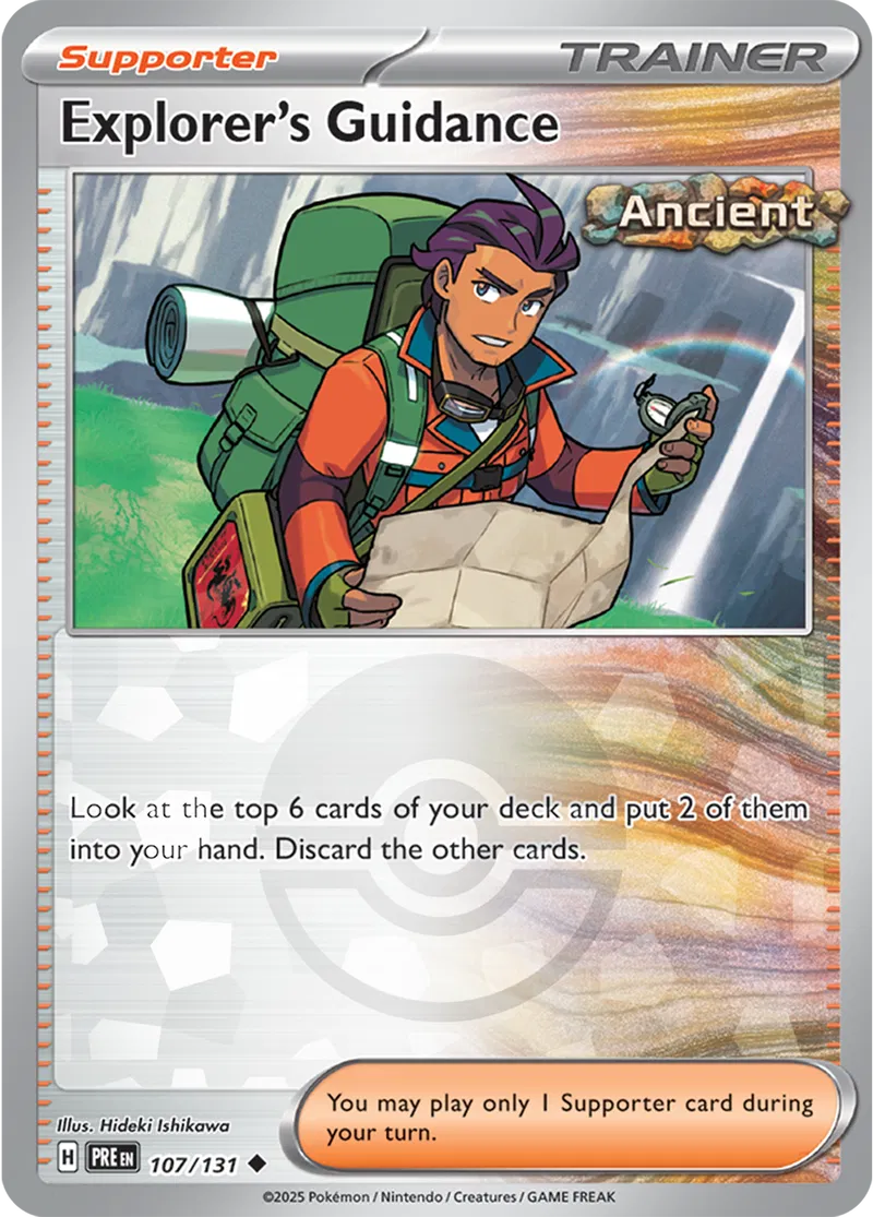 Prismatic Evolutions - 107/131 - Explorer's Guidance (Poké Ball Holo)