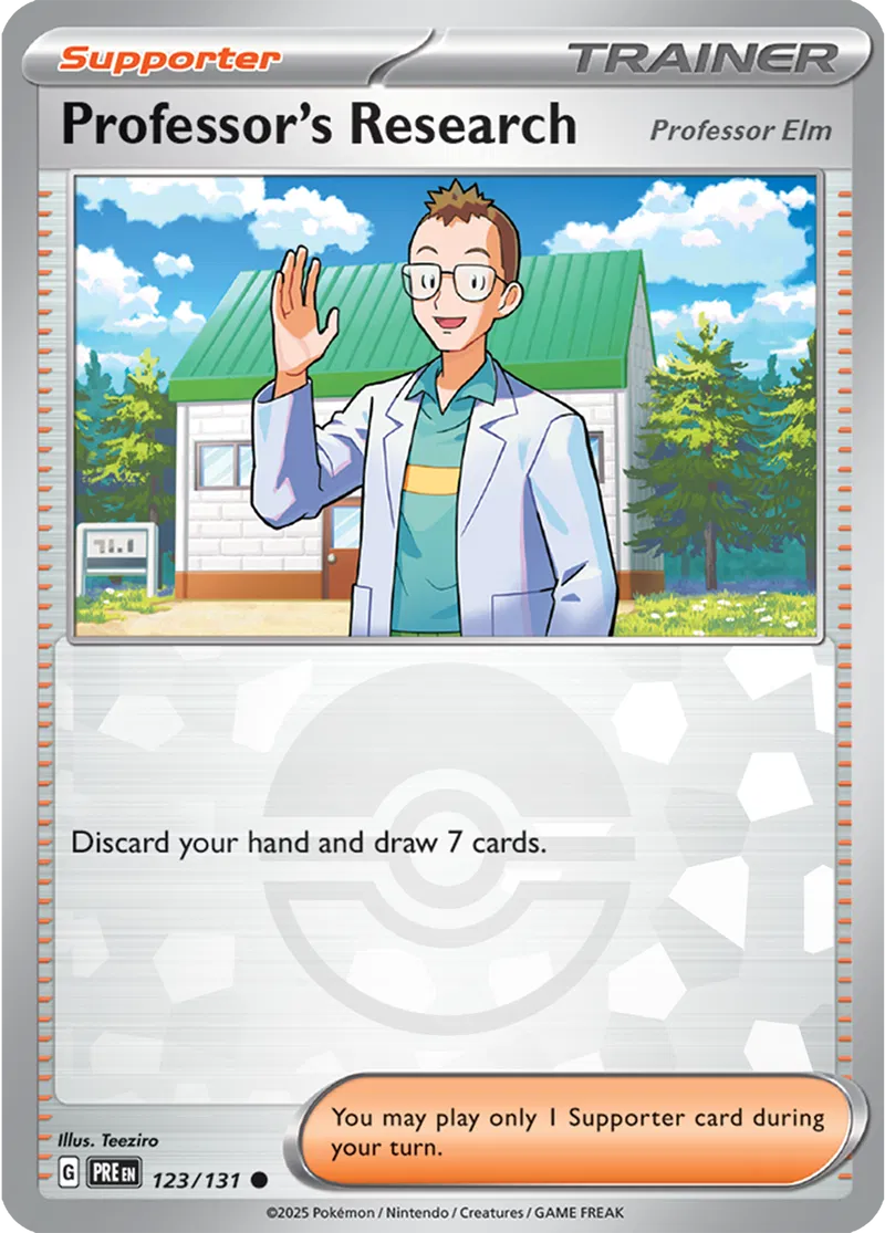 Prismatic Evolutions - 123/131 - Professor's Research Elm (Poké Ball Holo)