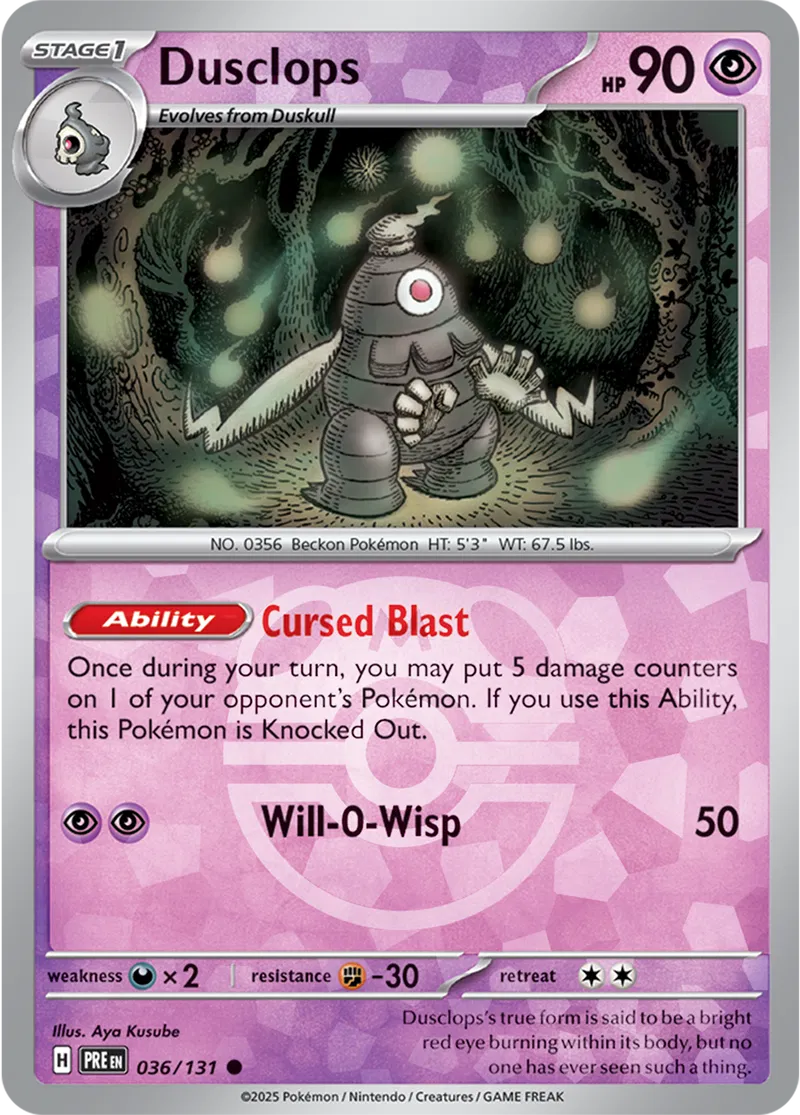 Prismatic Evolutions - 036/131 - Dusclops (Master Ball Holo)