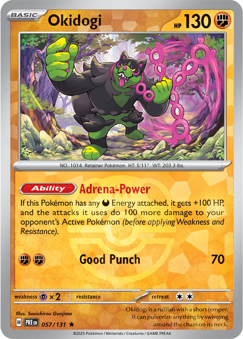 Prismatic Evolutions - 057/131 - Okidogi (Master Ball Holo)