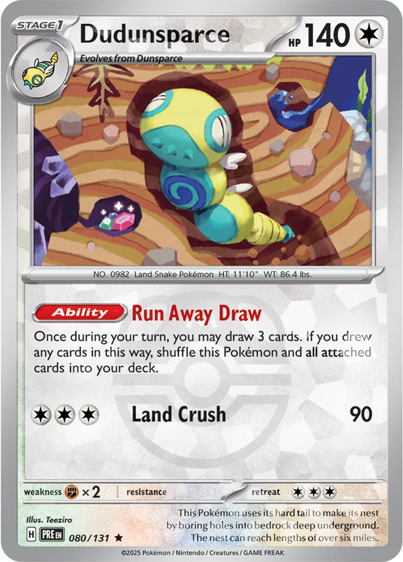 Prismatic Evolutions - 080/131 - Dudunsparce (Master Ball Holo)