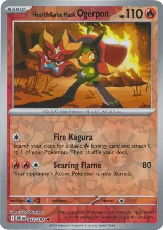 Destined Rivals - 044/182 - Hearthflame Mask Ogerpon (Reverse Holo)